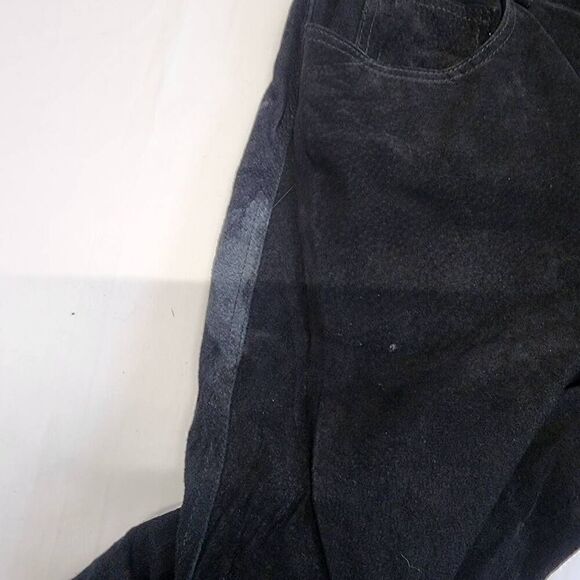 HUGO BUSCATI Collection 100% Leather Women's Black Suede Pants Size 6 Tall D21 - Picture 8 of 8
